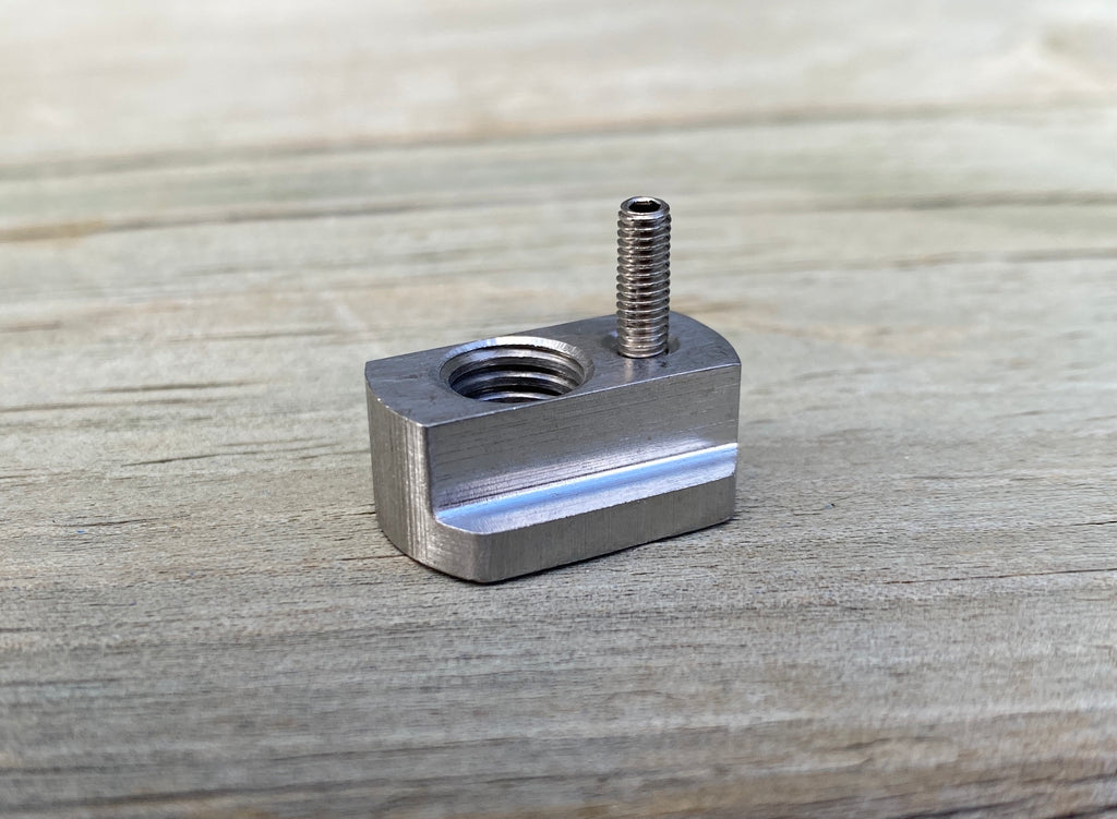 Stainless steel 316 locking t-nut available in M8 and M6 versions